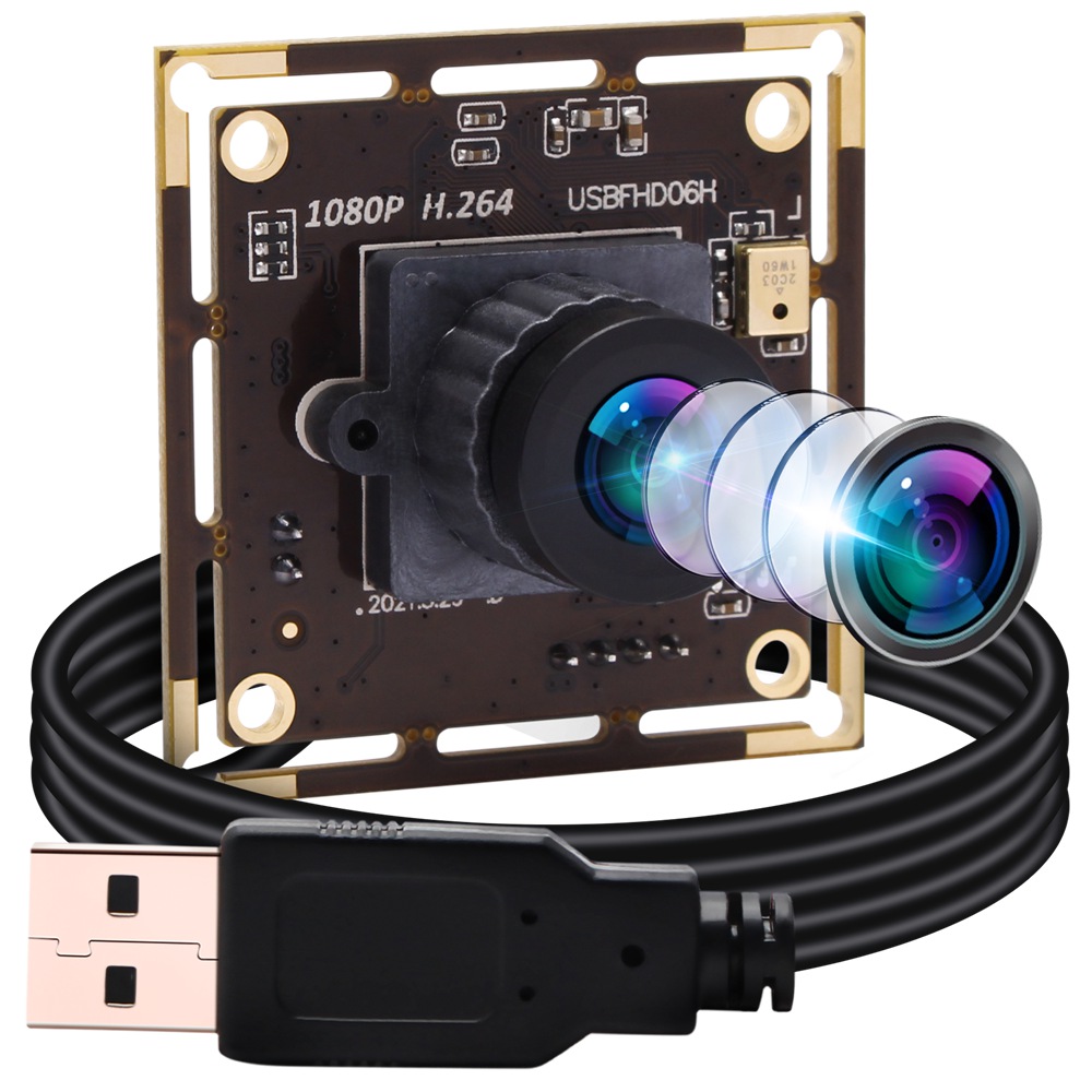 ELP Wide Angle Webcam HD 2Megapixel 1080P Web Camera Sony IMX323 CMOS H.264 USB Camera Module Low illumination 0.01Lux Camera Board With Microphone